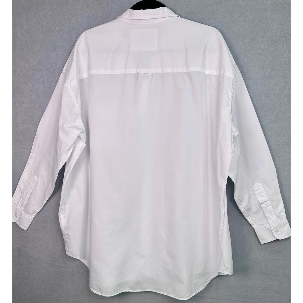 Frank & Eileen Shirley Oversized White Button Up Shirt 100% Cotton Size Medium - Picture 3 of 11
